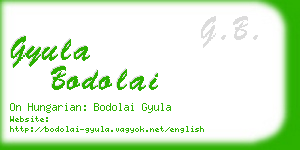 gyula bodolai business card